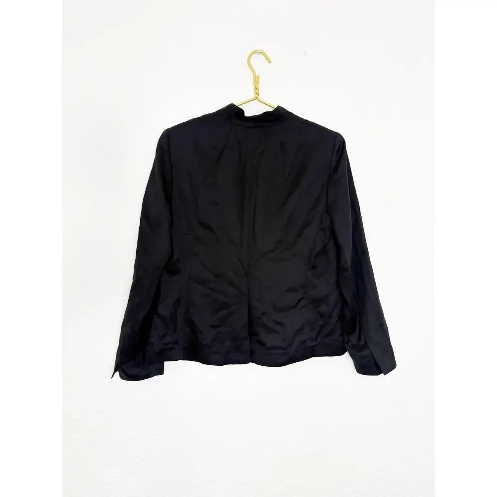 NWT J. Crew Going-Out Blazer Gramercy Twill Size 6 Black Workwear Open Preppy